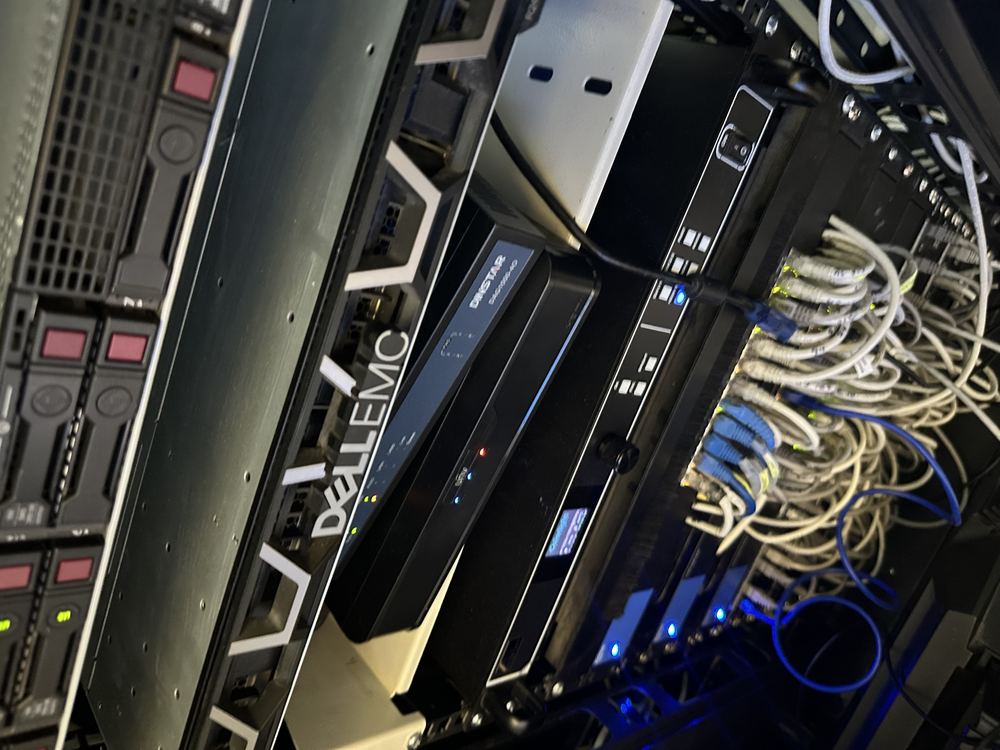 Server rack with cabled network switches